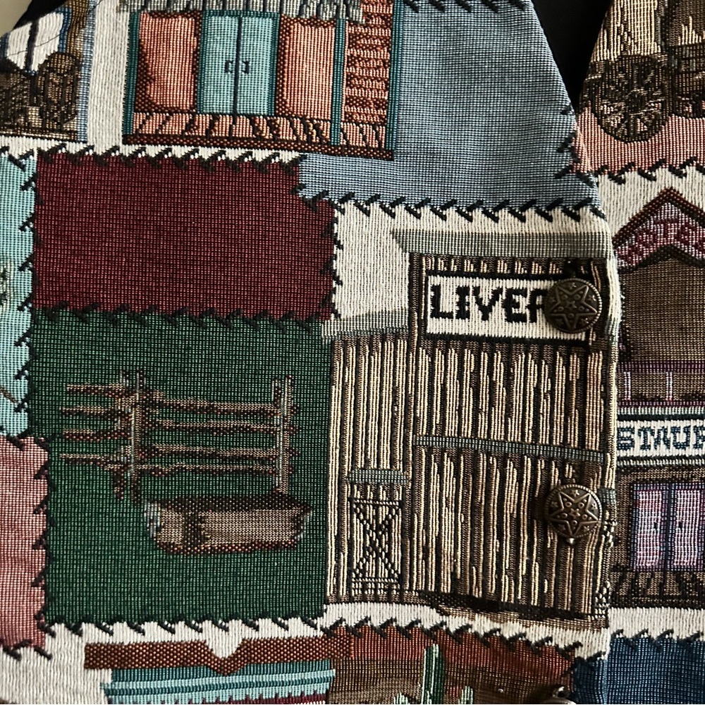 Southwestern Patchwork Vest in Multi-Color - Vintage - Picture 3 of 6